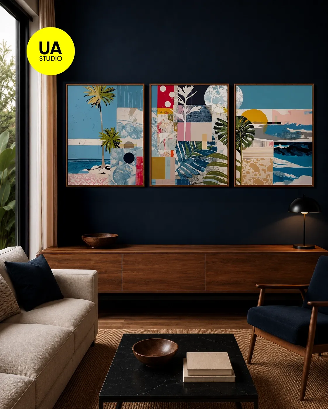 KIT 2 QUADROS DECORATIVOS - Colagem Colors Abstrata
